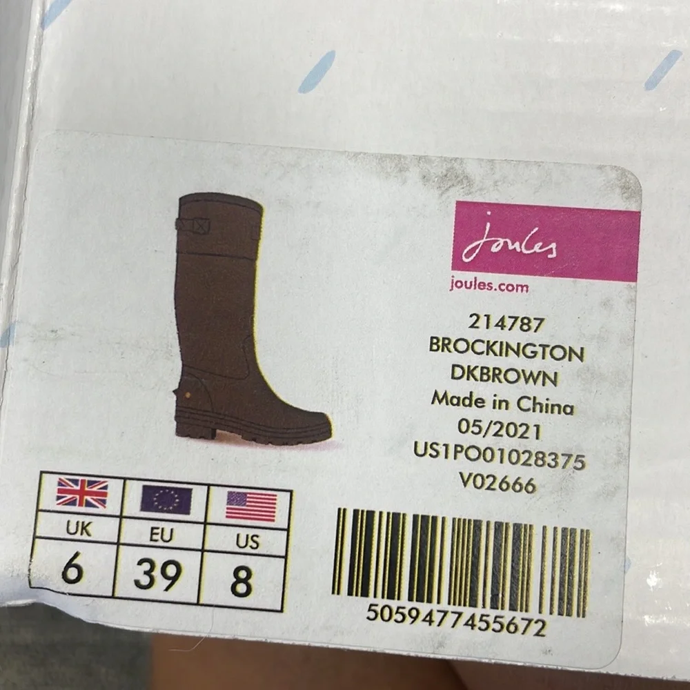 Joules Brockington Dark Brown Rainboots - Picture 2 of 3